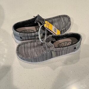 Hey Dude Men's Wally Active Stretch Casual Loafers Gray White Size 10